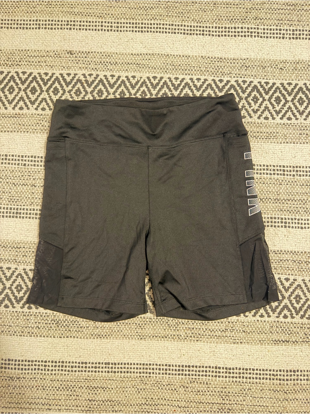 PINK Victoria's Secret Black Bike Shorts with Side Mesh Panels